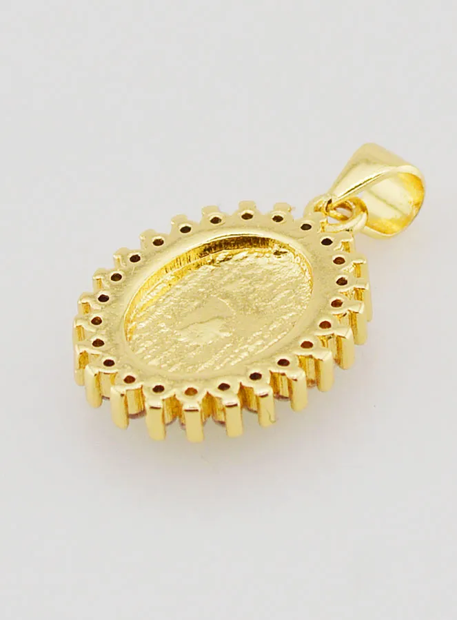 Medaille Wundertätige Madonna Grün - 17mm (pic 4)