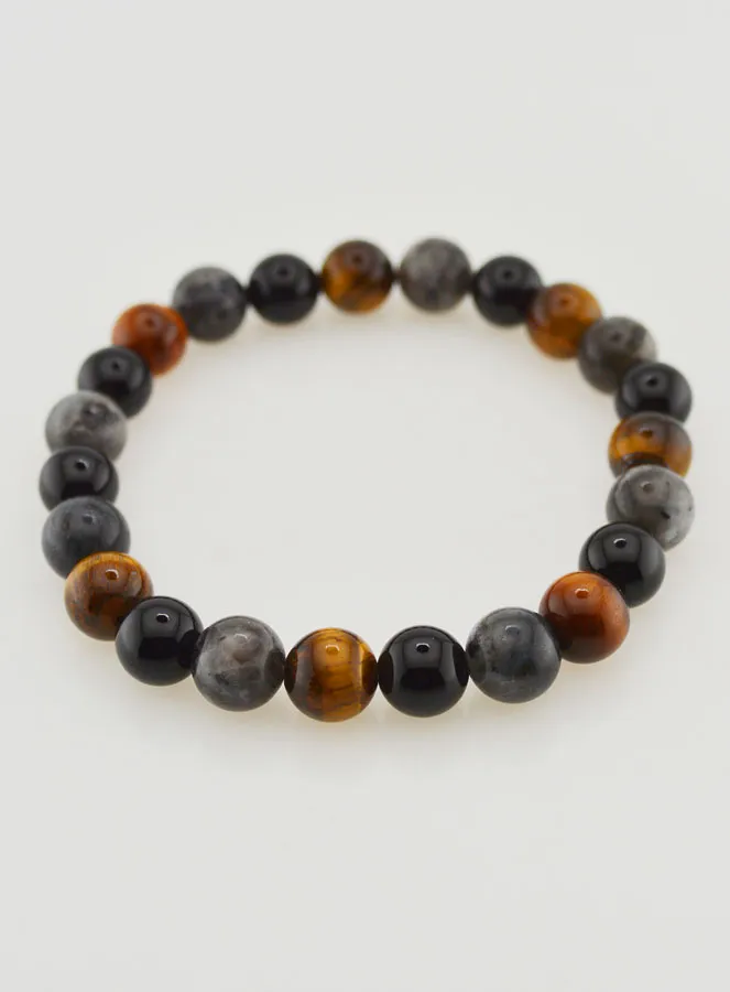 Armband aus Tigerauge - Onyx - Larvikit - 8mm (pic 2)