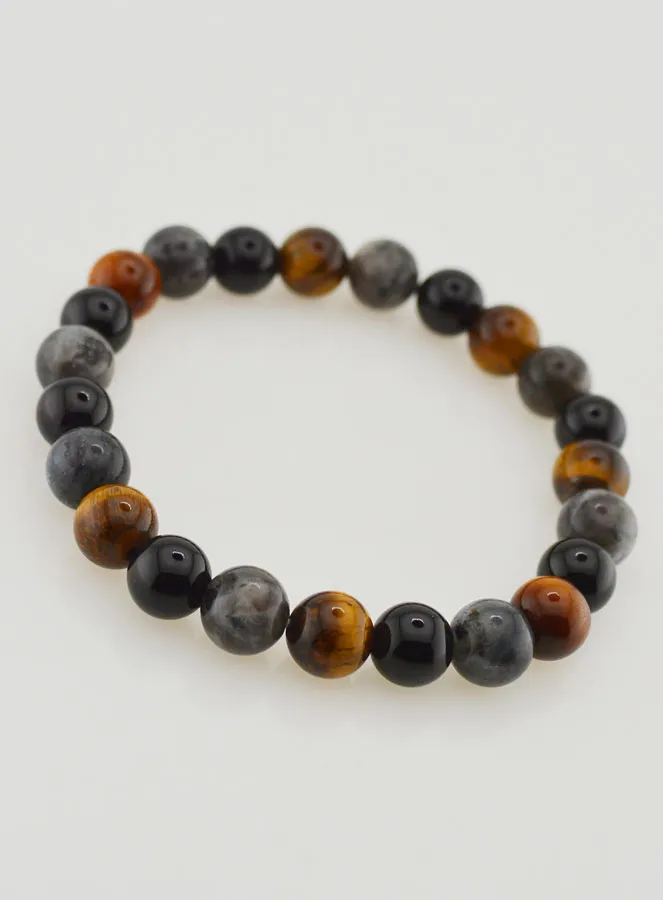 Armband aus Tigerauge - Onyx - Larvikit - 8mm (pic 3)