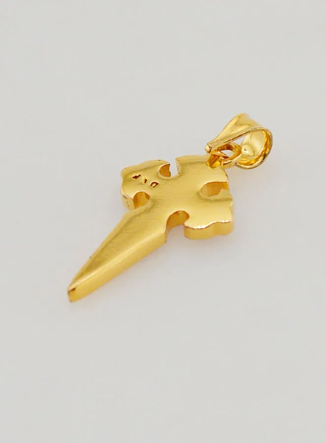 Vergoldetes Jakobskreuz mit Emaille - 17mm (pic 4)