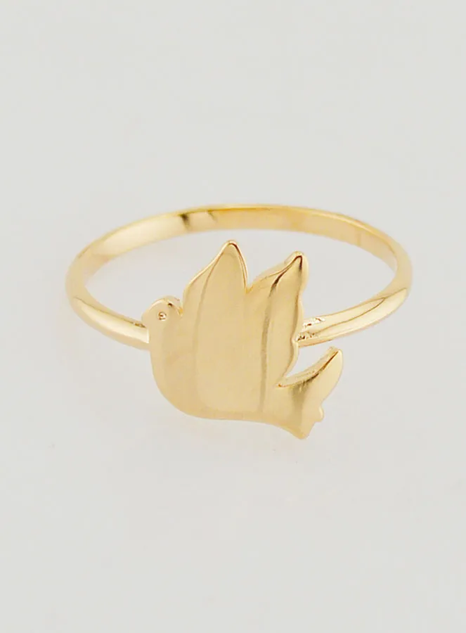 Vergoldeter Ring Friedenstaube - Größe 52 (pic 1)