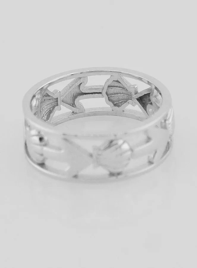 Silber Ring Durchbrochen mit Muschel und Anker - Grösse 54 (pic 4)