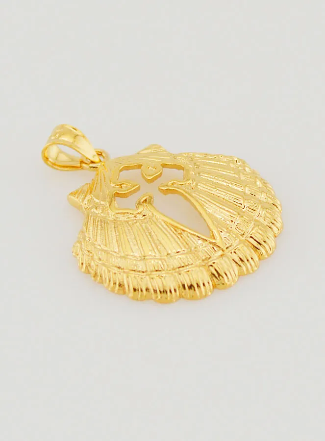 Anhänger Muschel mit Jakobskreuz - 18mm (pic 3)