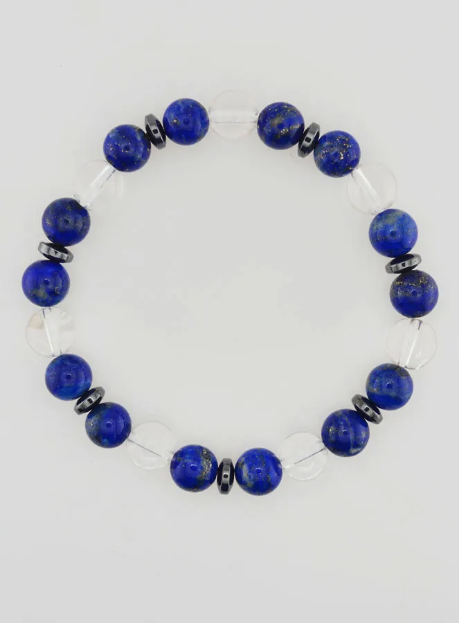Armband aus Bergkristall und Lapislazuli AA - 8mm (pic 1)