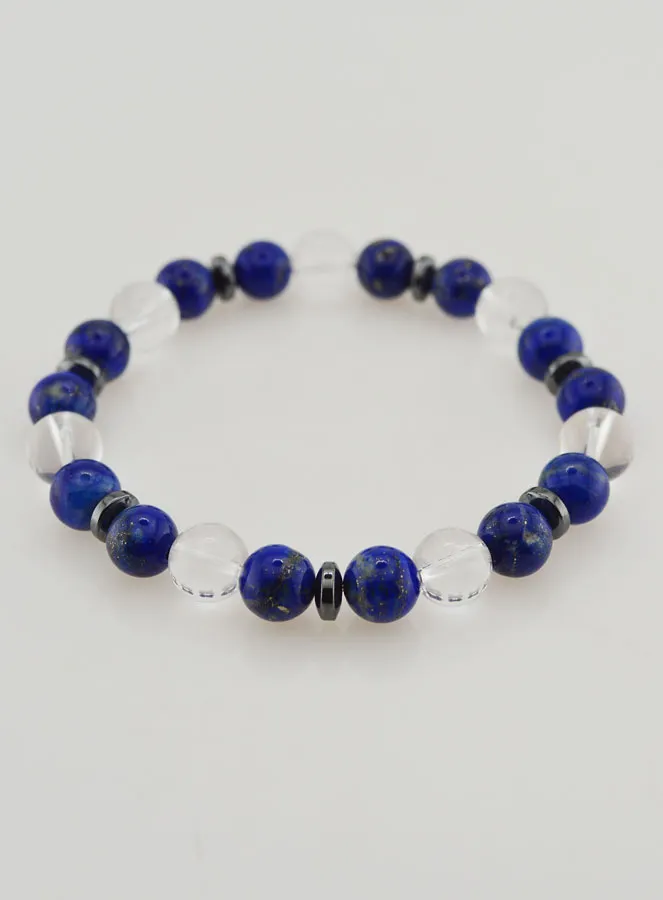 Armband aus Bergkristall und Lapislazuli AA - 8mm (pic 2)