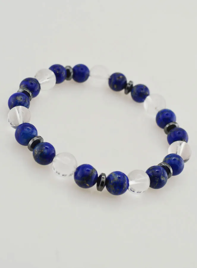 Armband aus Bergkristall und Lapislazuli AA - 8mm (pic 3)