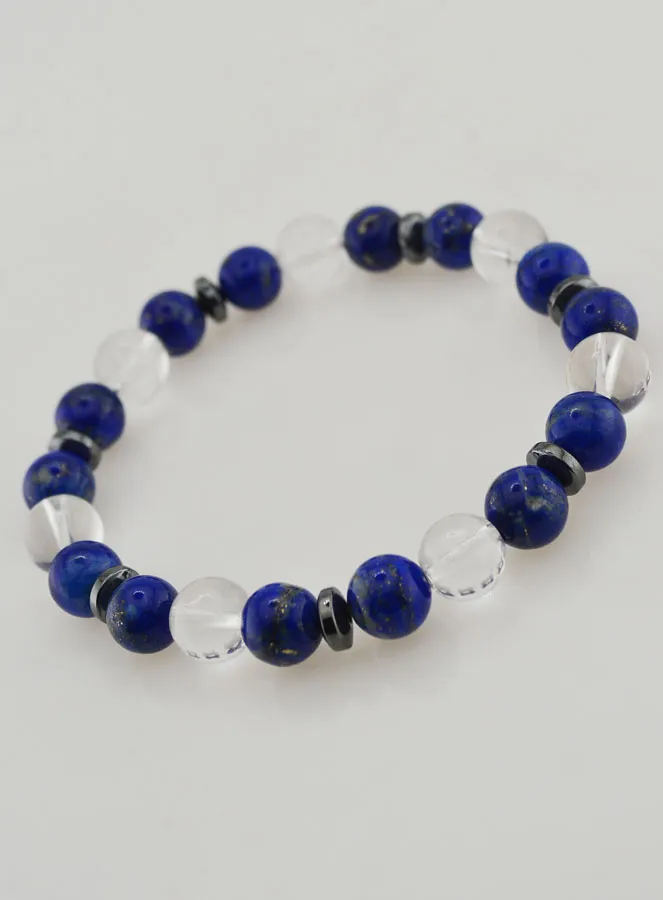 Armband aus Bergkristall und Lapislazuli AA - 8mm (pic 4)