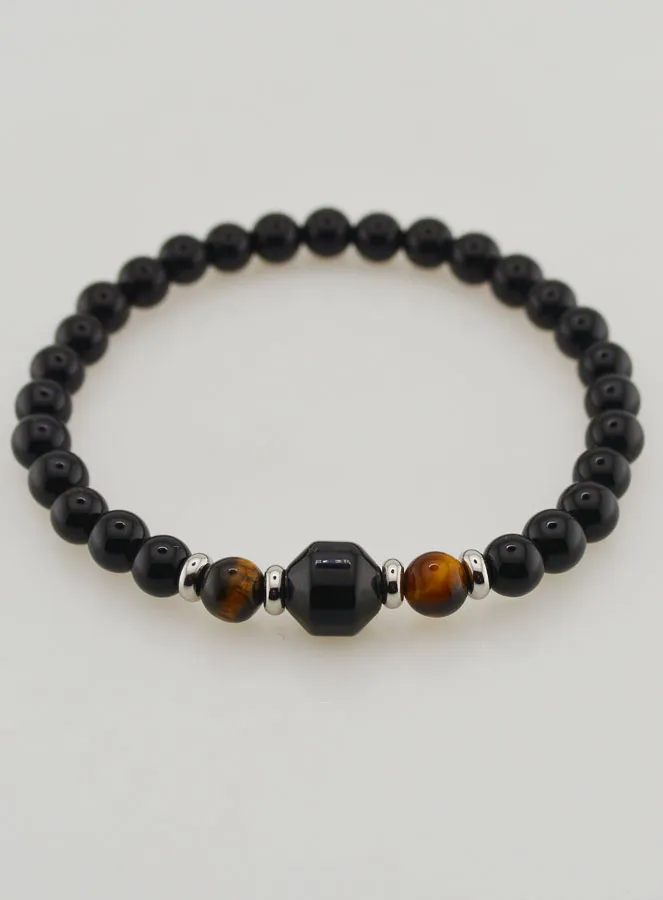 Armband aus Tigerauge und Schwarzem Onyx - 6mm (pic 2)