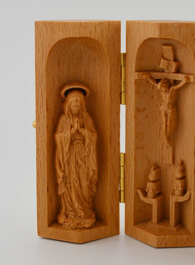 Triptychon aus Massivholz - Madonna Lourdes und Heiliger Joseph (pic 2)