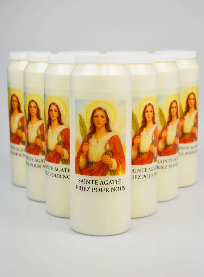 Set 10 Novenen-Kerzen zur Heiligen Agatha (pic 1)