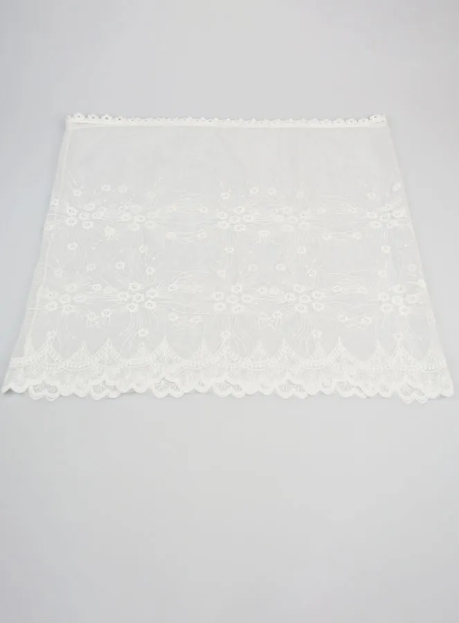 Bestickter Mantilla Schleier - Weiß (pic 1)