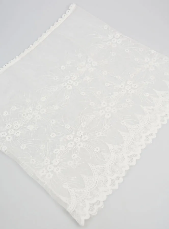 Bestickter Mantilla Schleier - Weiß (pic 2)