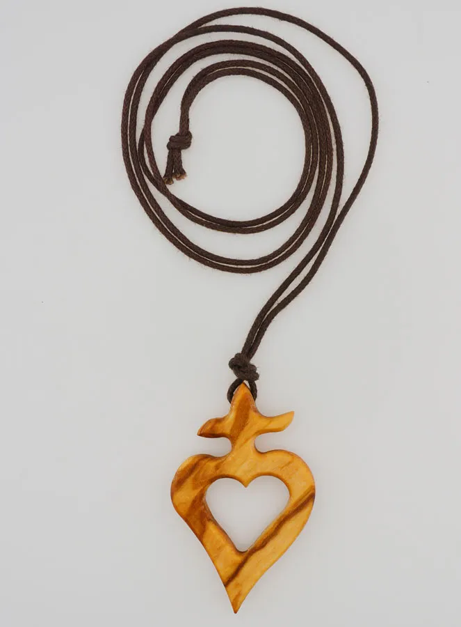 Religiöse Ex-Voto Halskette aus Olivenholz (pic 1)