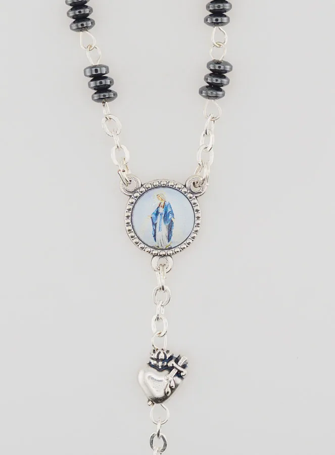 Rosenkranz Wundertätige Madonna und Ex Voto - Hämatit (pic 4)