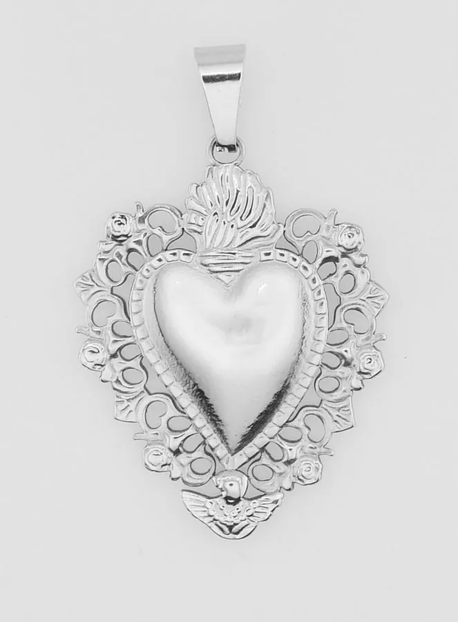 Großer Ex Voto-Anhänger aus Edelstahl - 37mm (pic 1)