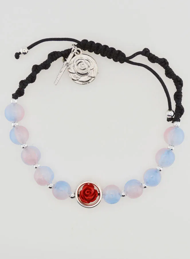 Verstellbares Zehner-Rosenkranz-Armband - Rosa (pic 1)