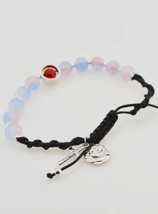 Verstellbares Zehner-Rosenkranz-Armband - Rosa (pic 3)
