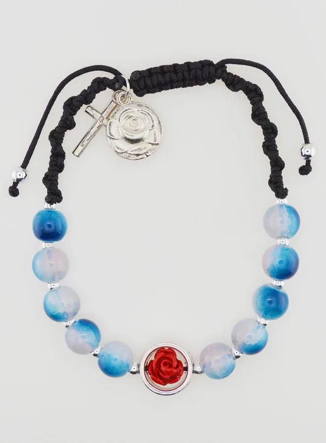 Verstellbares Zehner-Rosenkranz-Armband - Blau (pic 1)