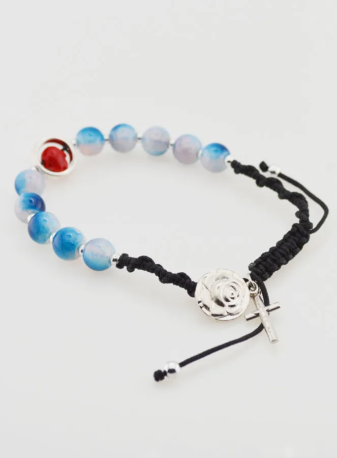 Verstellbares Zehner-Rosenkranz-Armband - Blau (pic 3)