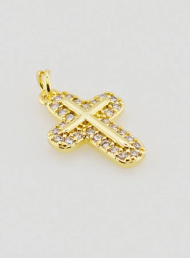 Anhänger Abgerundetes Kreuz - 15mm (pic 3)