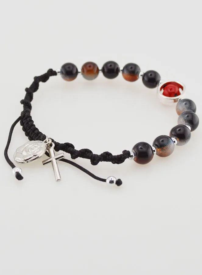 Verstellbares Zehner-Rosenkranz-Armband - Braun (pic 4)