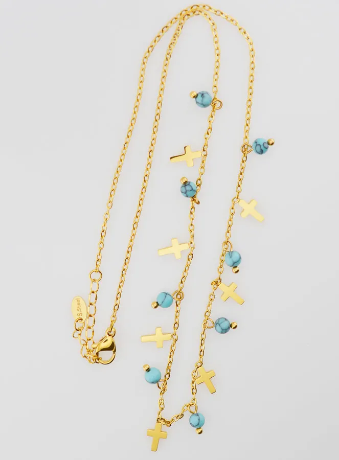 Religiöse Halskette Kreuze und Perlen (pic 1)