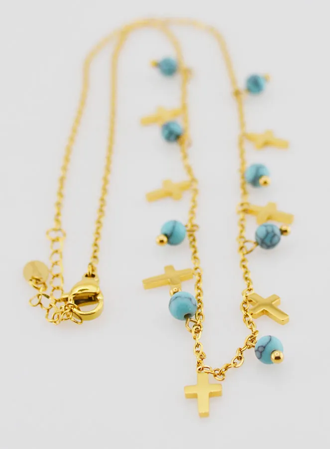 Religiöse Halskette Kreuze und Perlen (pic 3)