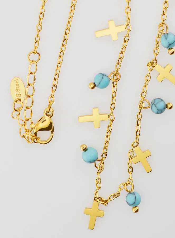 Religiöse Halskette Kreuze und Perlen (pic 4)