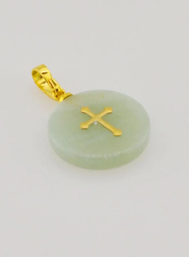 Durchscheinender Anhänger mit Kreuz - Grün (pic 3)