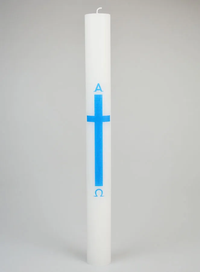 Prozessionskerze Alpha Omega 40cm - Blau (pic 1)
