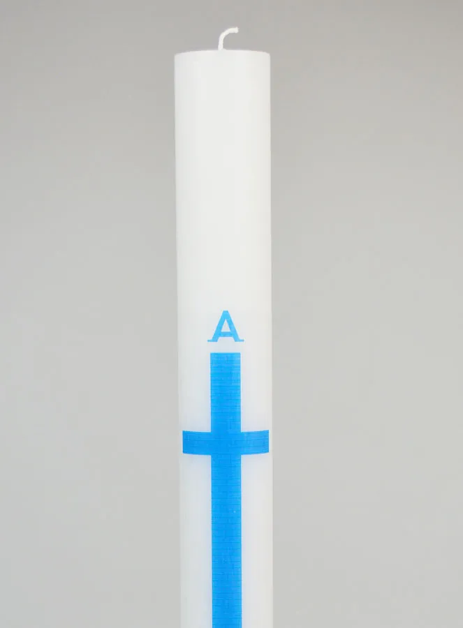 Prozessionskerze Alpha Omega 40cm - Blau (pic 3)