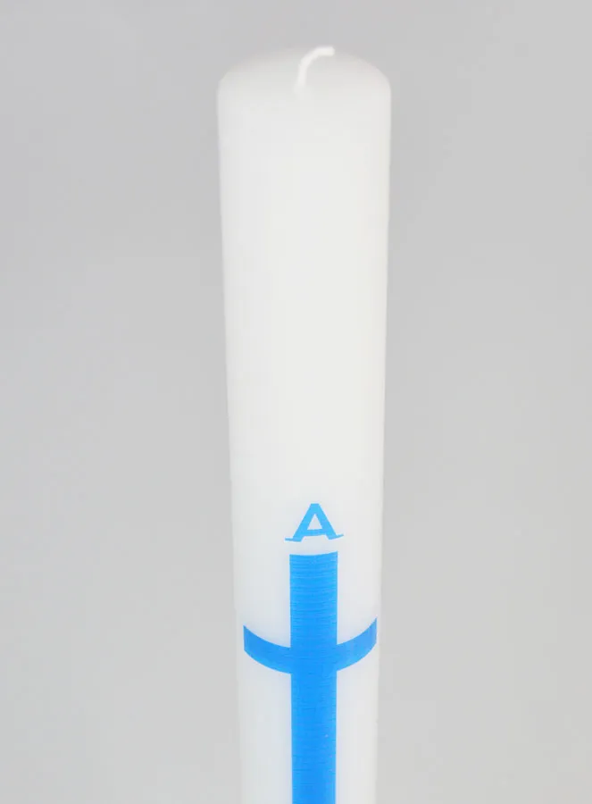 Prozessionskerze Alpha Omega 40cm - Blau (pic 4)