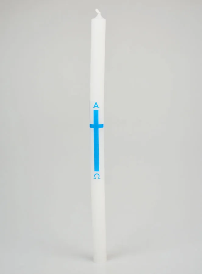 Prozessionskerze Alpha Omega 29cm - Blau (pic 1)