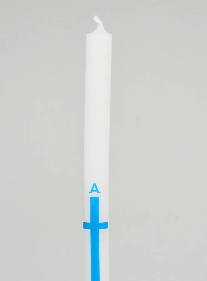Prozessionskerze Alpha Omega 29cm - Blau (pic 3)