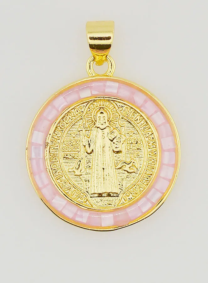 Medaille des Heiligen Benedikt - Rosa Rand (pic 1)