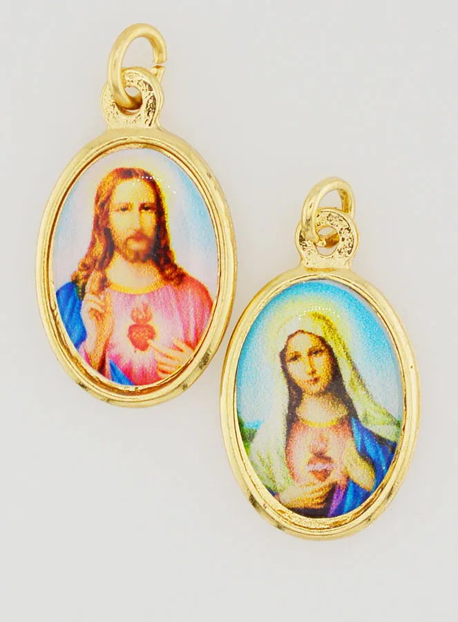 Doppelseitiger Anhänger der Heiligen Herzen - 25mm (pic 1)