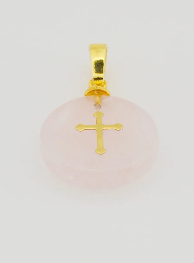 Transparenter Anhänger Mit Kreuz - Rosa (pic 2)