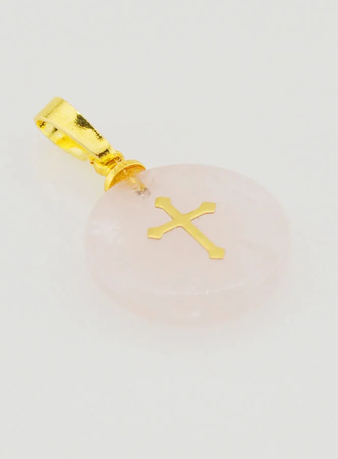 Transparenter Anhänger Mit Kreuz - Rosa (pic 3)