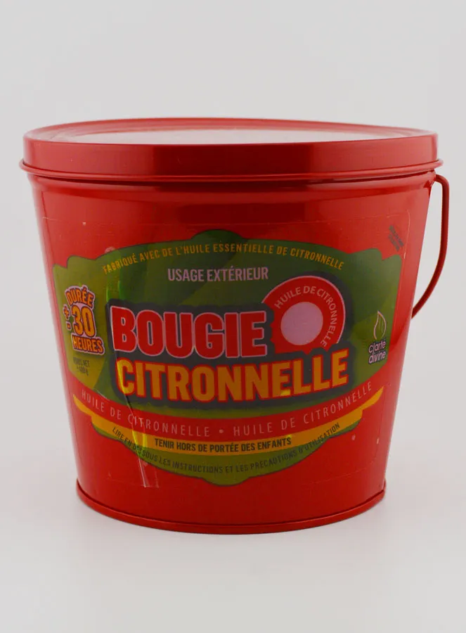 Zitronengras Kerze in Metall Topf - Rot (pic 1)