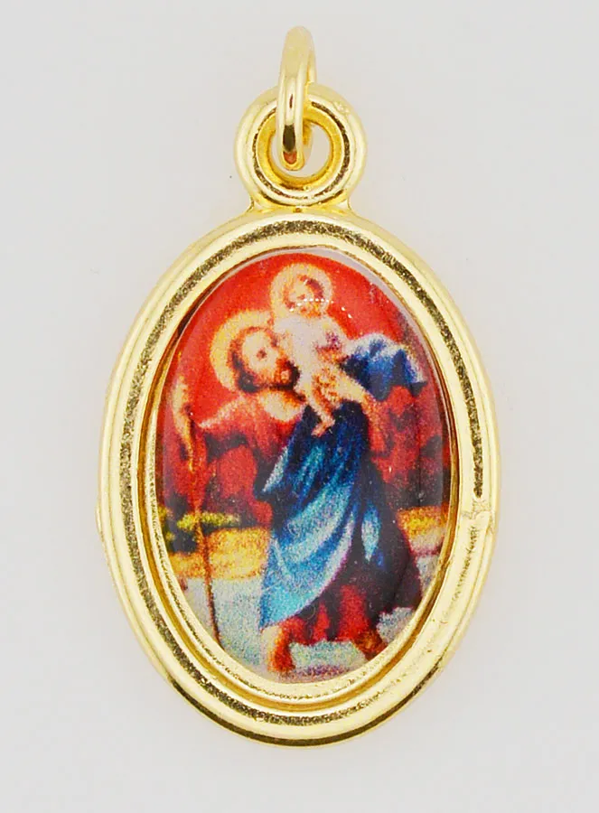 Anhänger Heiliger Christophorus Goldfarben - 25mm (pic 1)