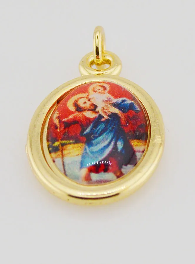 Anhänger Heiliger Christophorus Goldfarben - 25mm (pic 2)