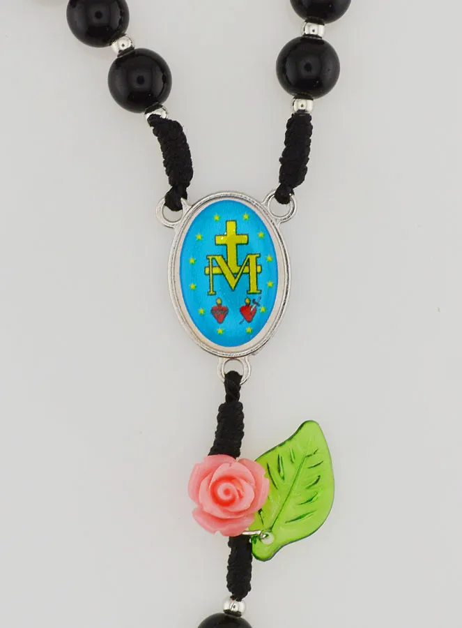 Rosenkranz der Wundertätigen Mutter Gottes aus Schwarzem Glas (pic 4)