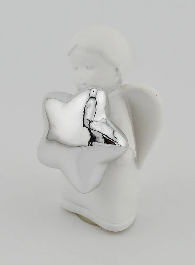 Engel mit Stern Silberfarben - 6cm (pic 2)