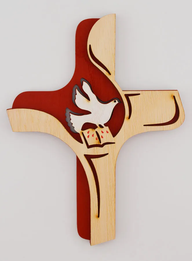 Heilig-Geist-Kreuz Holz Zweifarbig - 16cm (pic 1)