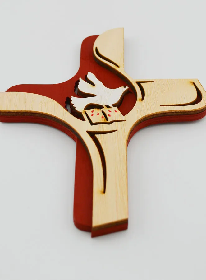 Heilig-Geist-Kreuz Holz Zweifarbig - 16cm (pic 2)