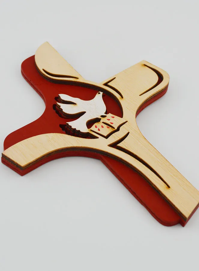 Heilig-Geist-Kreuz Holz Zweifarbig - 16cm (pic 3)