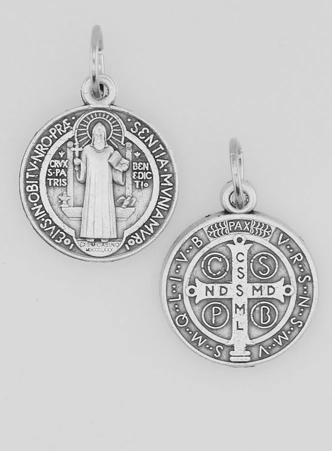 Medaille des Heiligen Benedikt aus Metall - 15mm (pic 1)