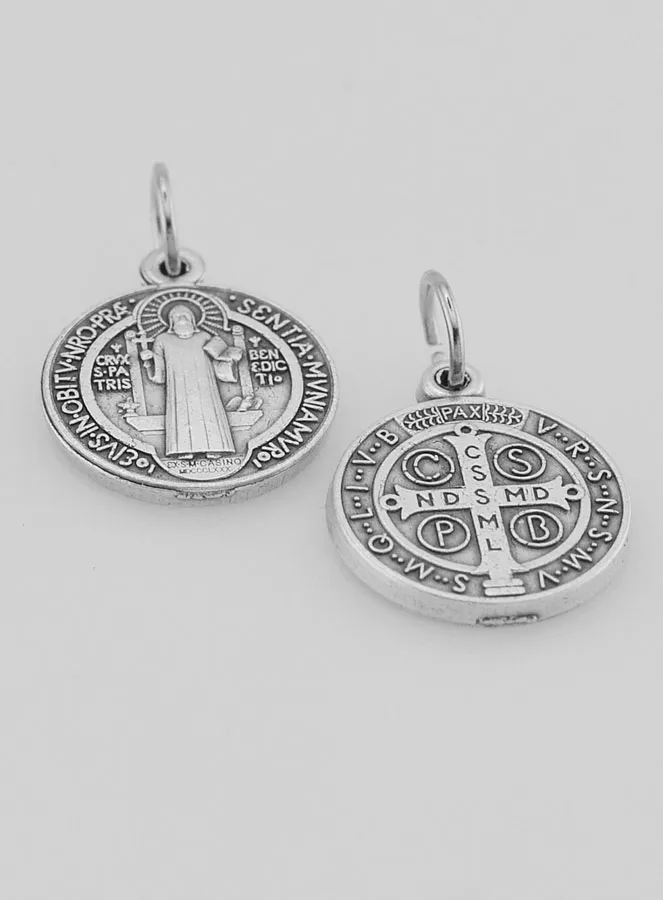 Medaille des Heiligen Benedikt aus Metall - 15mm (pic 2)