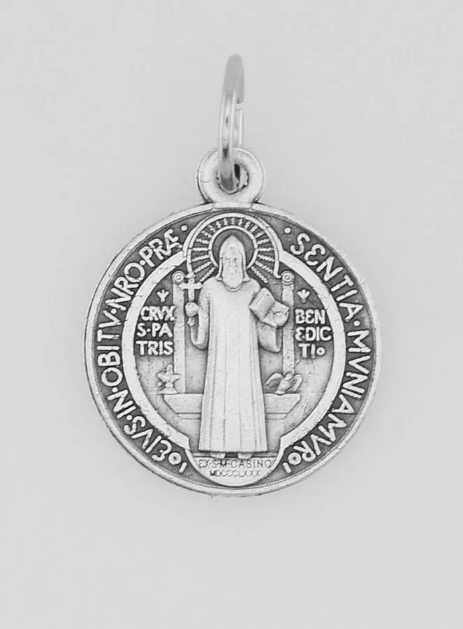Medaille des Heiligen Benedikt aus Metall - 15mm (pic 3)