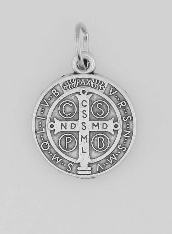 Medaille des Heiligen Benedikt aus Metall - 15mm (pic 4)